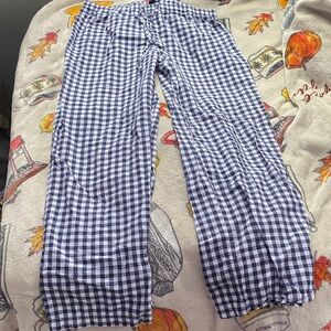 Women's Navy Checkered Pants